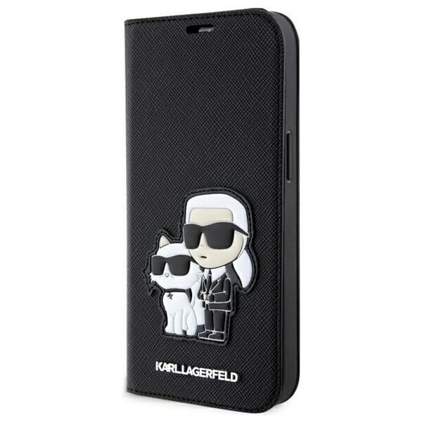 Karl Lagerfeld case for iPhone 14 Pro 6,1&quot; KLBKP14LSANKCPK black Saffiano Karl & Choupette 3666339122805