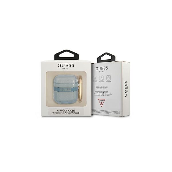 Guess case for AirPods 1 / 2 GUA2HHTSB blue Cord 3666339047108