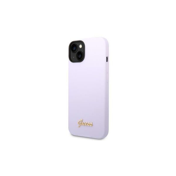 Guess case for iPhone 14 Pro 6,1&quot; GUHCP14LSLSMU purple hard case Silicone Vintage Gold Logo 3666339064983