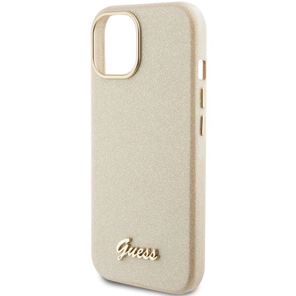 Guess case for iPhone 15 6.1&quot; GUHCP15SPGMCSD gold hardcase Glitter Glossy Script 3666339155483