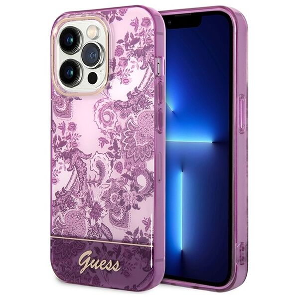 Guess case for iPhone 14 Pro Max 6,7&quot; GUHCP14XHGPLHF fuchsia hardcase Porcelain Collection 3666339064396