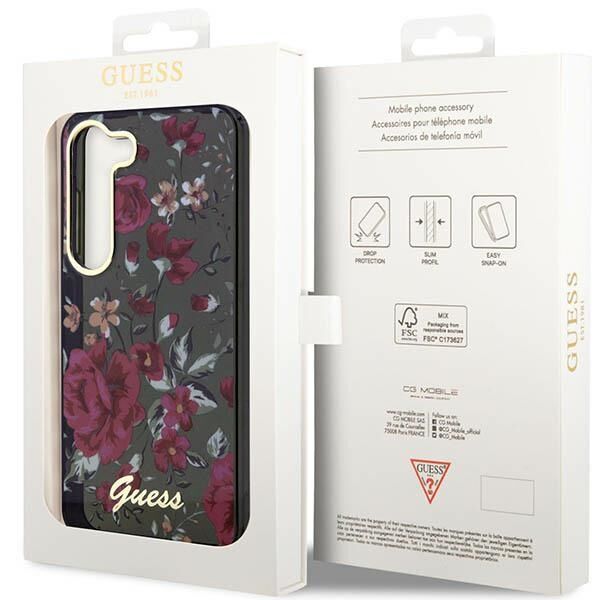 Guess case for Samsung Galaxy S23 Plus GUHCS23MHCFWSA khaki HC IML Flower 3666339117269