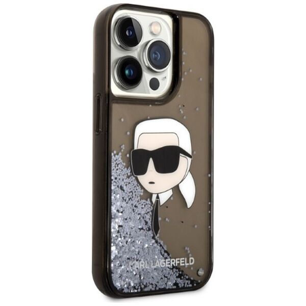 Karl Lagerfeld case for iPhone 14 Pro Max 6,7&quot; KLHCP14XLNKHCK black hardcase Glitter Karl Head 3666339086831