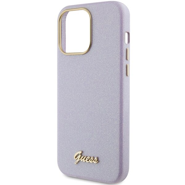 Guess case for iPhone 15 Pro 6.1&quot; GUHCP15LPGMCSL lilac hardcase Glitter Glossy Script 3666339155360