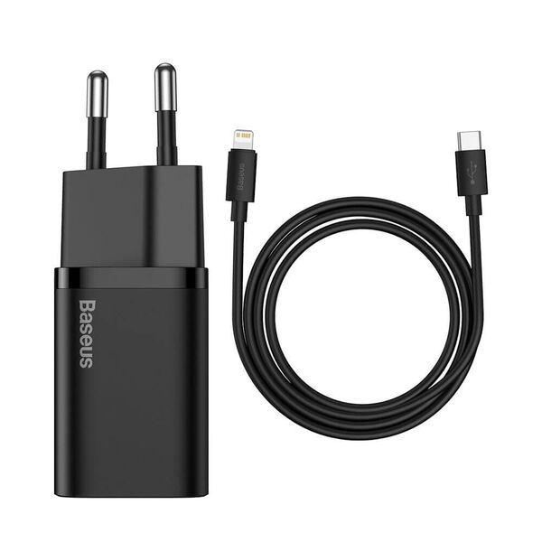 Network charger Baseus Super Si, 20W, Type-C to Lightning cable, Black - 40418 έως 12 άτοκες Δόσεις