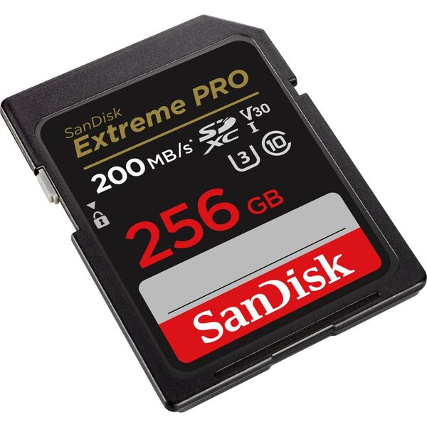 SanDisk memory card 256GB SDXC Extreme Pro 200 / 140 MB/s C10 V30 UHS-I U3 6196591886580