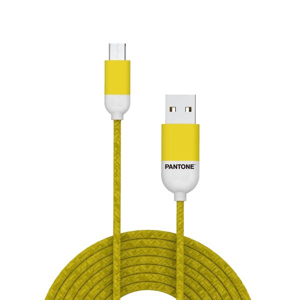 PANTONE cable USB - microUSB 1,5m 2,4A PT-MC001-5 Yellow 102C 4713213361153