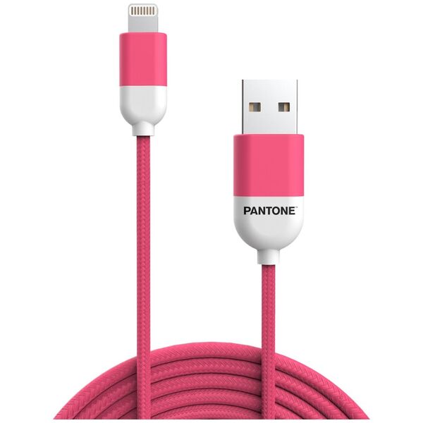 PANTONE MFi cable USB - Lightning 1,5m 2,4A PT-LCS001-5 Pink 184C 4713213361016