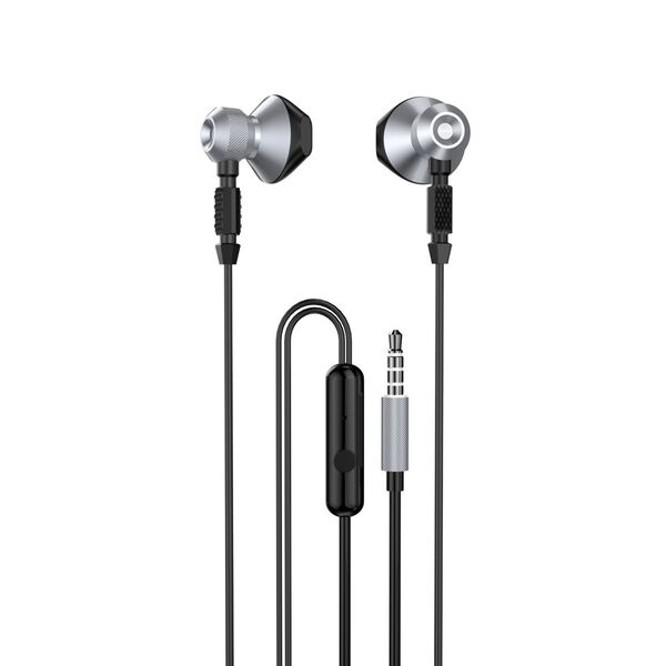 Dudao Metal Wired Earbuds 3.5mm Mini Jack Gray (X2C-Gray)