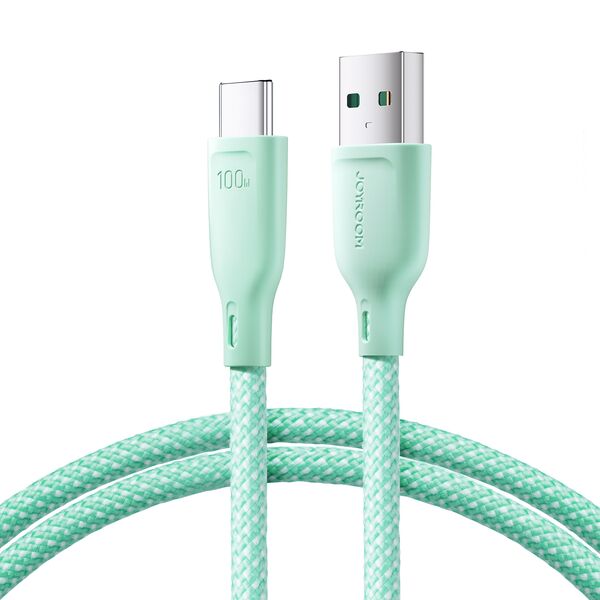 Joyroom Multi-Color Series SA34-AC6 USB-A / USB-C Cable 100W Fast Transfer 1m - Green