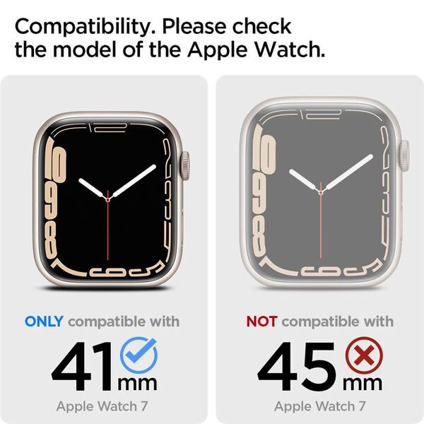 Spigen Ultra Hybrid case for Apple Watch 7 / 8 / 9 (41 mm) - transparent