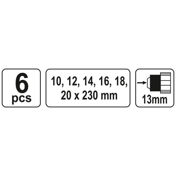 YATO ΤΡΥΠΑΝΙΑ ΟΦΙΟΕΙΔΗ ΣΕΤ 6 ΤΕΜ 10-20mm-230ΜΜ YT-3298 20003298 ΤΕΜΑΧΙΟ εως 12 άτοκες δόσεις