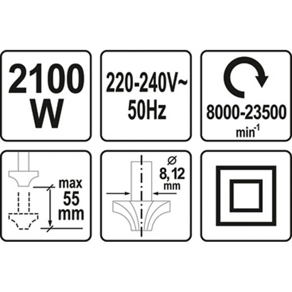 YATO ΡΟΥΤΕΡ  2100W  YT-82380 20182380 ΤΕΜΑΧΙΟ εως 12 άτοκες δόσεις