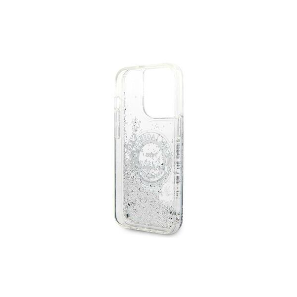 Karl Lagerfeld case for iPhone 14 Pro Max 6,7&quot; KLHCP14XLCRSGRS silver hardcase Liquid Glitter RSG 3666339085919