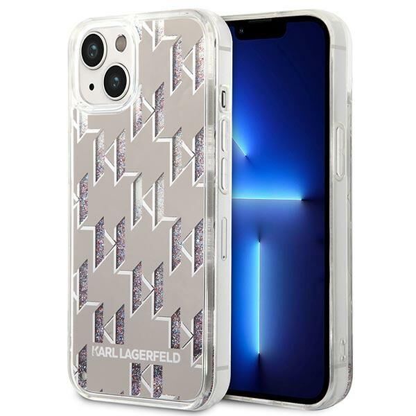 Karl Lagerfeld KLHCP14MLMNMS iPhone 14 Plus 6.7 &quot;hardcase silver / silver Liquid Glitter Monogram