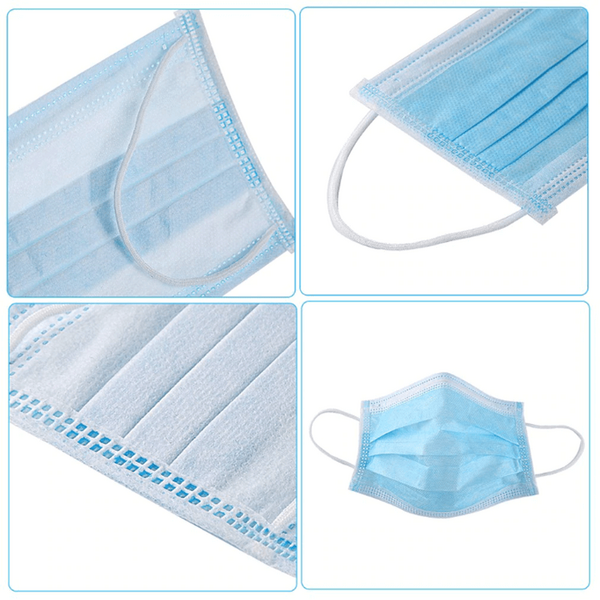 Protective mask. Antivirus face mask with elastic band, blue Certificate CE - 10 pcs 08060976