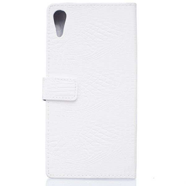 Wallet leather HTC DESIRE 830 crocodile texture white 09046900