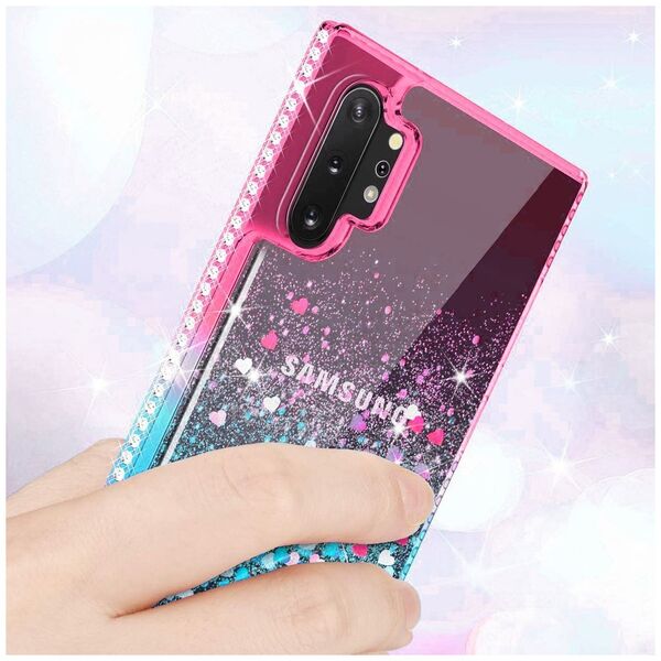 Case IPHONE 12 MINI Diamond Liquid Glitter pink-blue 5904161101604