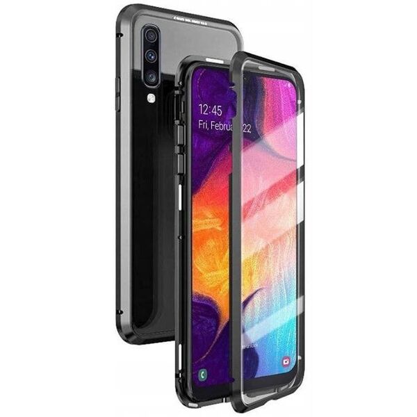 Case SAMSUNG GALAXY A52 / A52s 3in1 Double Magnetic 360° Aluminium & Glass black 5904161105527