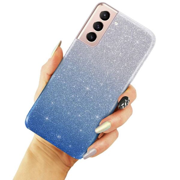 Case SAMSUNG GALAXY S21+ PLUS Glitter silver & blue 5904161110910