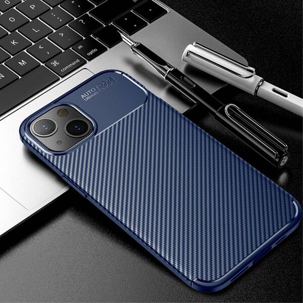 Case IPHONE 13 Armored Shockproof Carbon Fiber navy blue 5904161114338