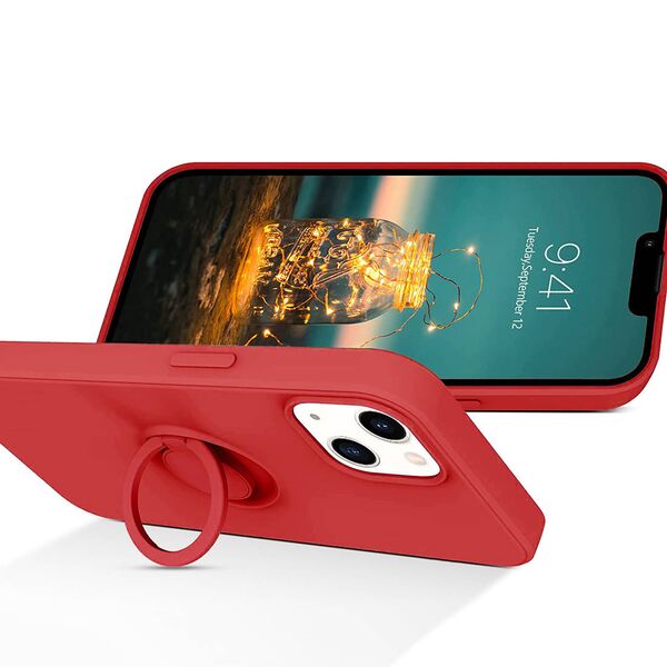 Case IPHONE 13 Silicone Ring Magnetic Stand red 5904161118220