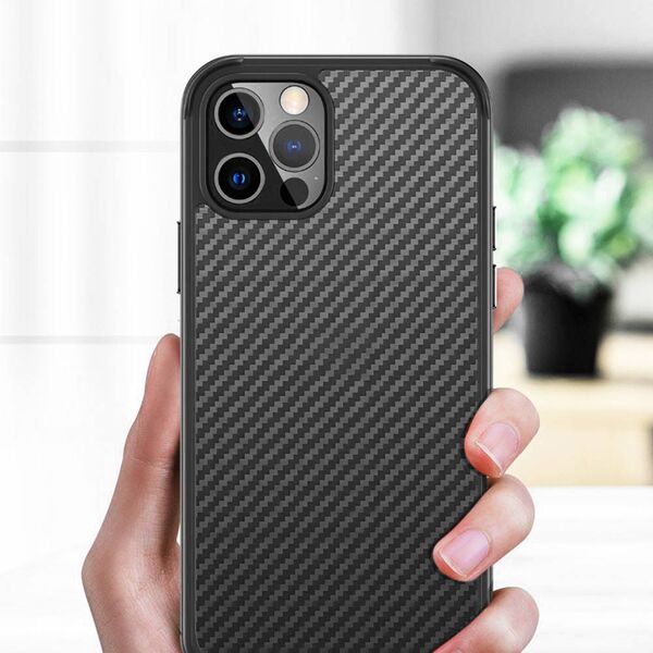 Case IPHONE 12 MINI Sulada Carbon Fiber Hybrid Case black 5904161115410