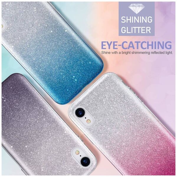 Case IPHONE 13 MINI Glitter silver & blue 5904161119340