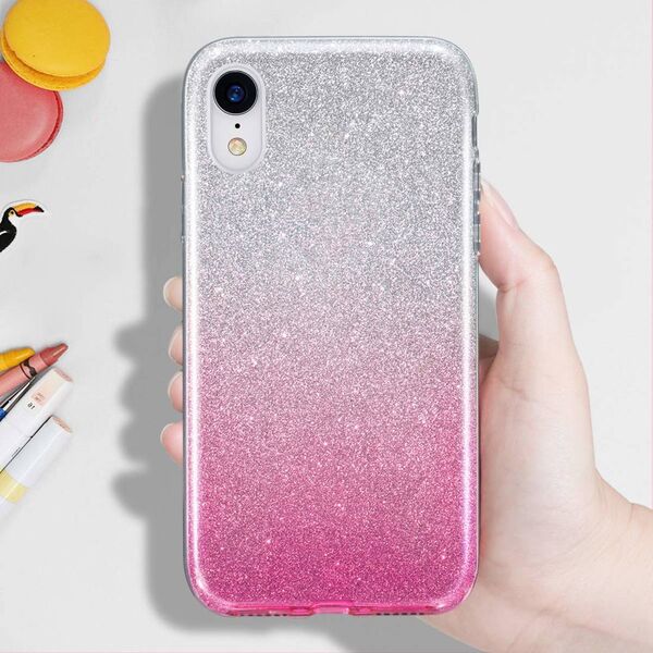 Case IPHONE 13 PRO Glitter silver & pink 5904161121015