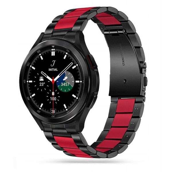 Strap for SAMSUNG GALAXY WATCH 4 (40MM) / (44MM) / GALAXY WATCH 4 CLASSIC (46MM) / (42MM) Tech-Protect Stainless black & red 9589046917660