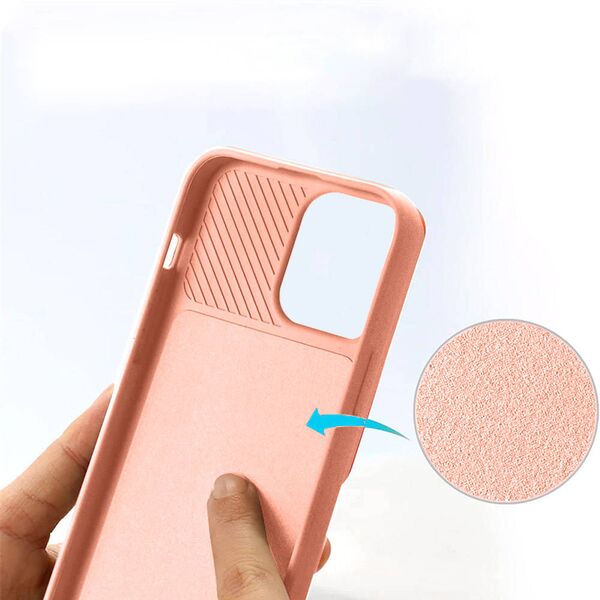 Case SAMSUNG GALAXY M53 5G Silicone with Camera Cover Nexeri Silicone Lens peach 5904161127093