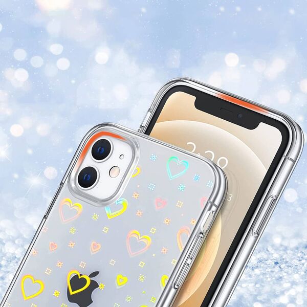 Case IPHONE 14 Luminous Hearts Case transparent 5904161128366