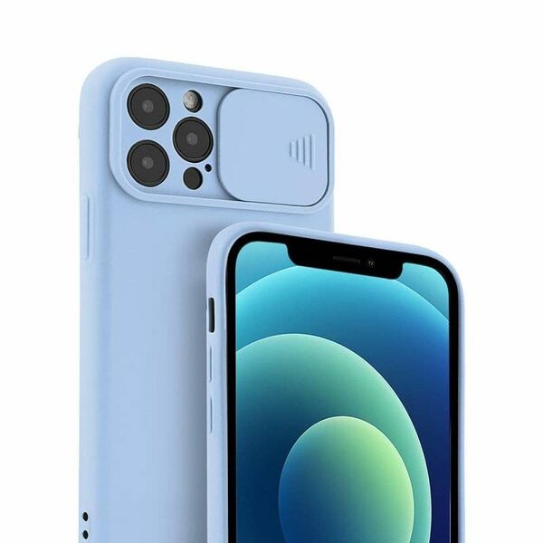 Case IPHONE 14 PLUS Silicone with Camera Cover Nexeri Silicone Lens light blue 5904161128953