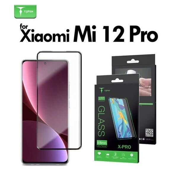 Tempered Glass IPHONE 12 PRO T-PHOX X-PRO black 6974670440937