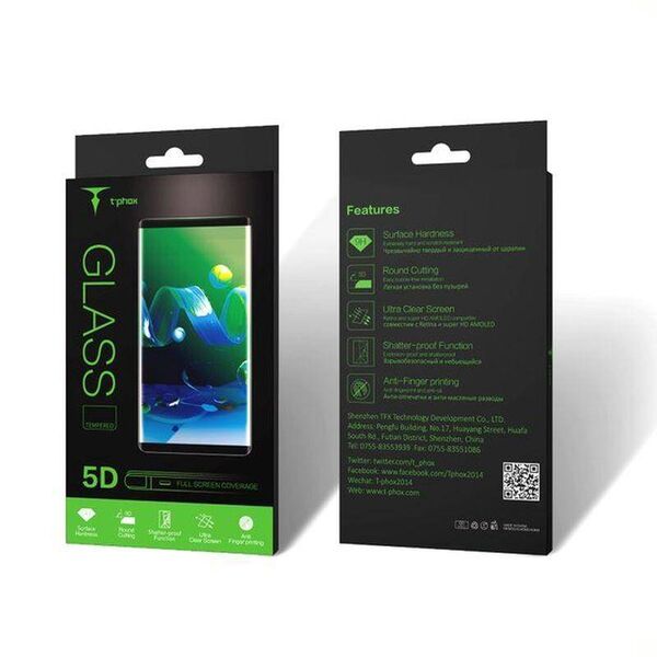 Tempered Glass 5D IPHONE 12 PRO MAX T-Phox 5D Full Glue black 6972165647342