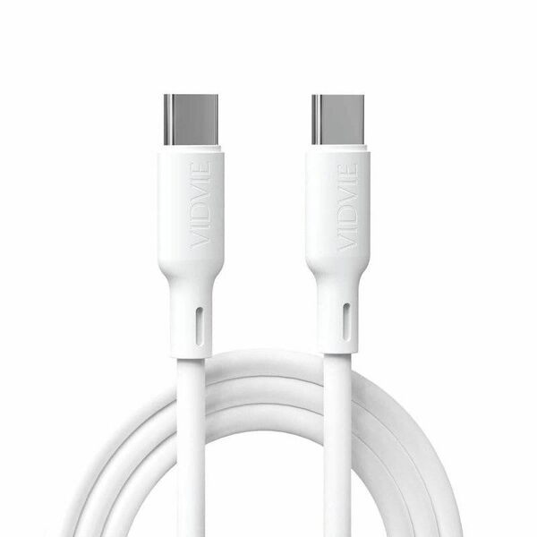 Cable 5A 100W ,.2m USB-C - USB-C VIDVIE CB493 white 6972169858430