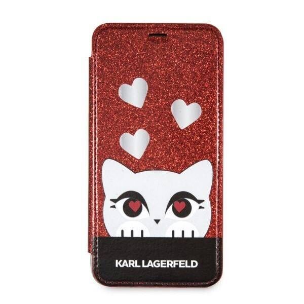 Original Case IPHONE X / XS Karl Lagerfeld Book Valentine red 3700740413654