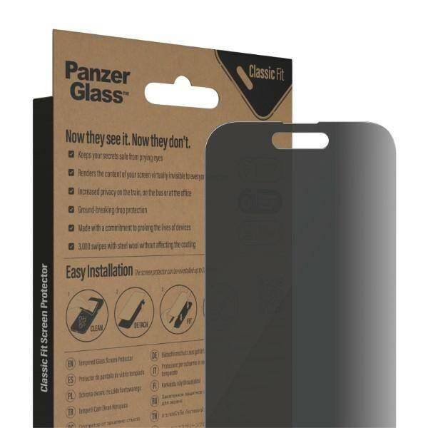 Tempered Glass IPHONE 14 PRO PanzerGlass Classic Fit Screen Protection Antibacterial (P2768) 5711724127687