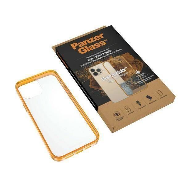 Case IPHONE 13 PRO MAX PanzerGlass ClearCase Antibacterial Military (0343) Grade Tangerine 5711724003431