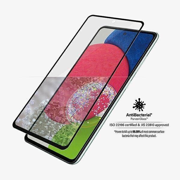 Tempered Glass 5D SAMSUNG GALAXY A52 / A52S / A53 5G PanzerGlass E2E Microfracture Case Friendly AntiBacterial black 5711724072536