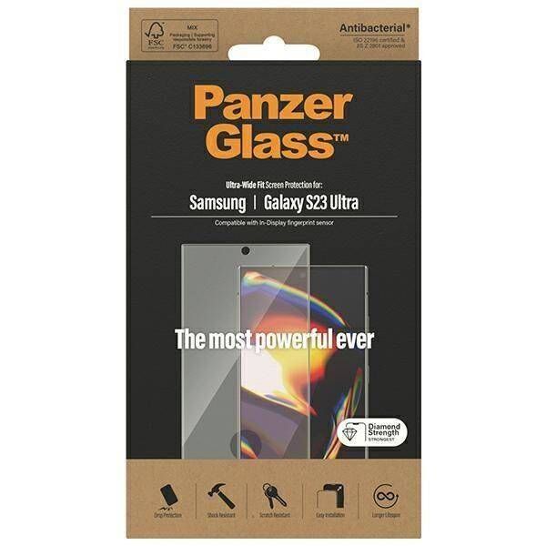 Tempered Glass SAMSUNG GALAXY S23 ULTRA PanzerGlass Ultra-Wide Fit Screen Protection (7324) 5711724073243