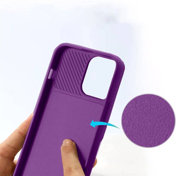 Case IPHONE 7 Silicone with Camera Cover Nexeri Silicone Lens dark purple 5904161137825