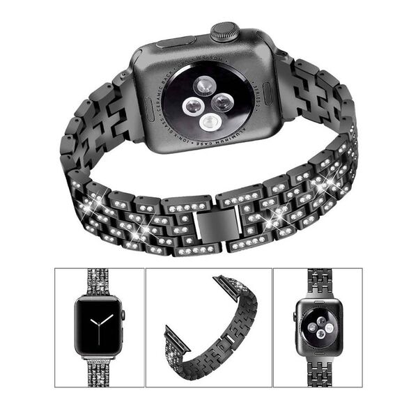 Strap for APPLE WATCH 4 / 5 / 6 / 7 / 8 / SE / ULTRA (42 / 44 / 45 / 49 MM) Diamond Bumper black 5904161138235