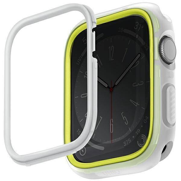 Case APPLE WATCH 4 / 5 / 6 / 7 / 8 / SE (42 / 44 / 45 MM) UNIQ Moduo lime - white 8886463684412