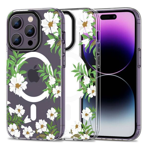 Case IPHONE 14 PRO Tech-Protect MagMood MagSafe Spring Daisy transparent 9319456605228