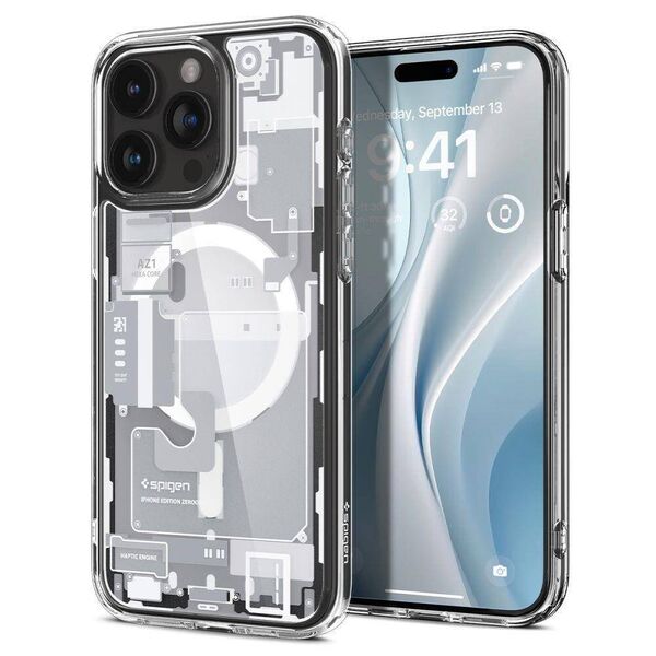 Case APPLE IPHONE 15 PRO Spigen Ultra Hybrid Mag MagSafe Zero One White transparent 8809896753586