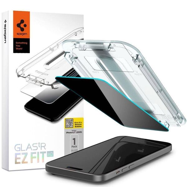 Tempered Glass APPLE IPHONE 15 PLUS Spigen Glas.tr "EZ Fit" Privacy 8809896754347