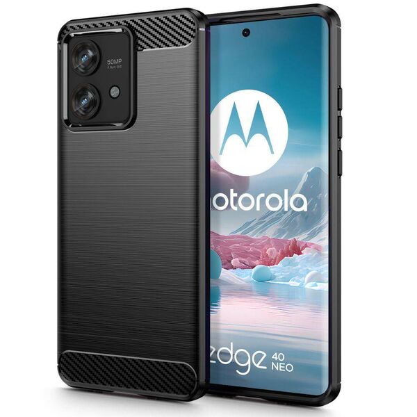 Case MOTOROLA EDGE 40 NEO Tech-Protect TPU Carbon black 9319456606669