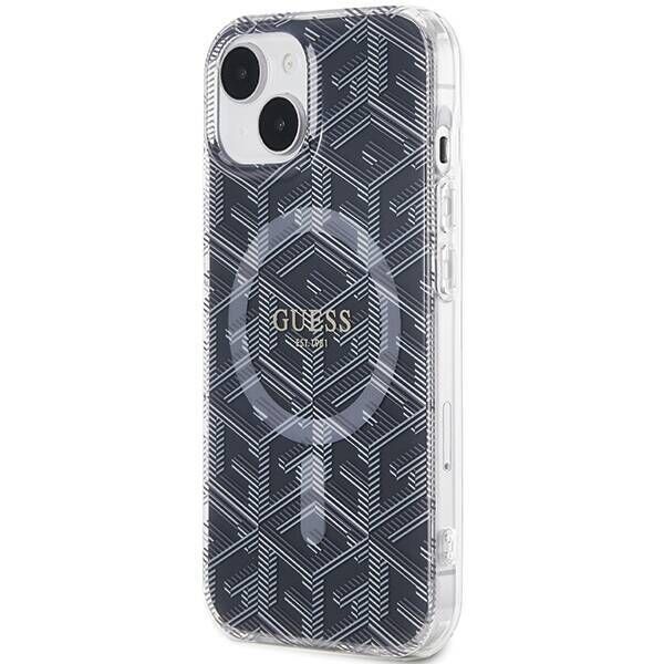 Original Case IPHONE 13 / 14 / 15 Guess hardcase IML GCube MagSafe (GUHMP15SHGCUSTGK) black 3666339221843