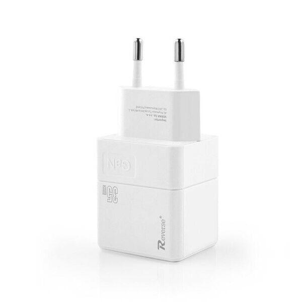 Wall Charger PD 35W 2x USB-C GaN Reverse U63 white 5905884803301